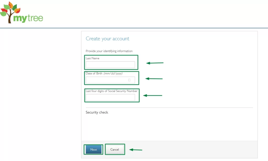 mytree create account